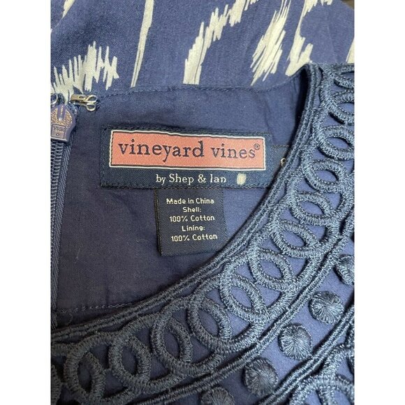 Vineyard Vines Shep & Ian Blue Sleeveless Embroidered Design Size 6 Blue - Picture 6 of 6